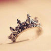 Retro Crystal Drill Hollow Crown Shaped Ring